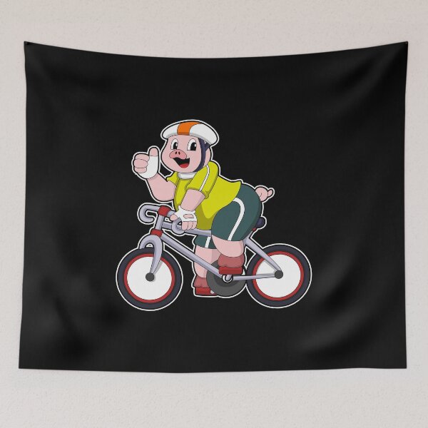 Aperçu de l'œuvre Pig with Bicycle & Helmet créée et vendue par Snabdesign84.