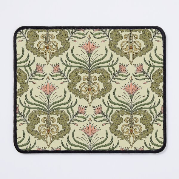 Item preview, Victorian vintage pattern with tendrils and flowers in pastel designed and sold by cat-astro-phe.