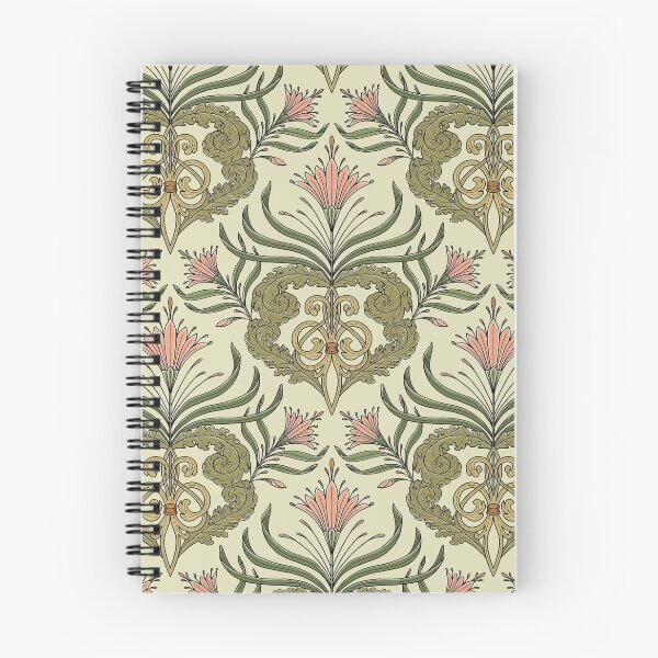Item preview, Victorian vintage pattern with tendrils and flowers in pastel designed and sold by cat-astro-phe.