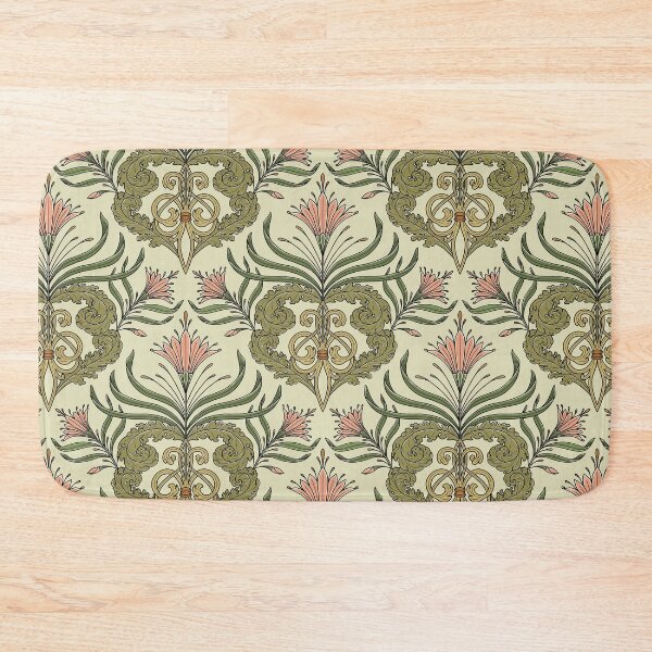 Item preview, Victorian vintage pattern with tendrils and flowers in pastel designed and sold by cat-astro-phe.
