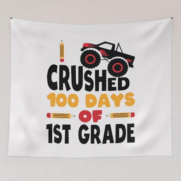 Item preview, I Crushed 100 Days Of First Grade 100 Days Of School 1st Grade Kids Boys Monster Truck designed and sold by clothesy7.