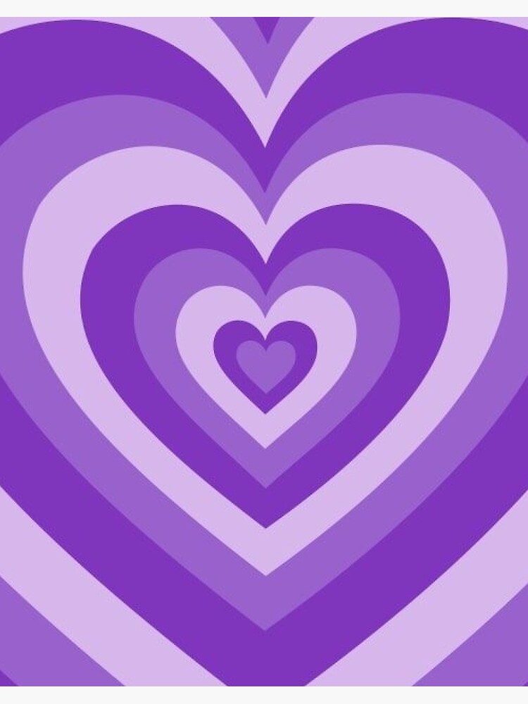 Hypnotic Purple Hearts Art Print by Simple Decor