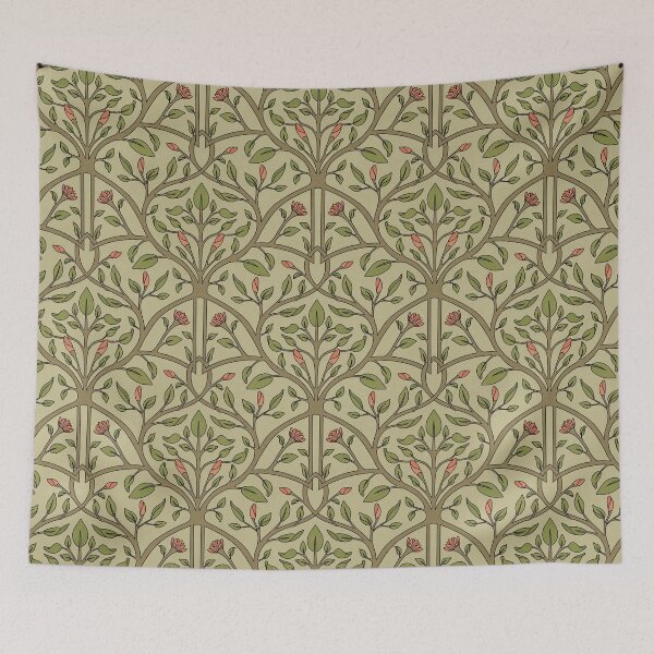 Item preview, Art nouveau scrollwork pattern in cream designed and sold by cat-astro-phe.