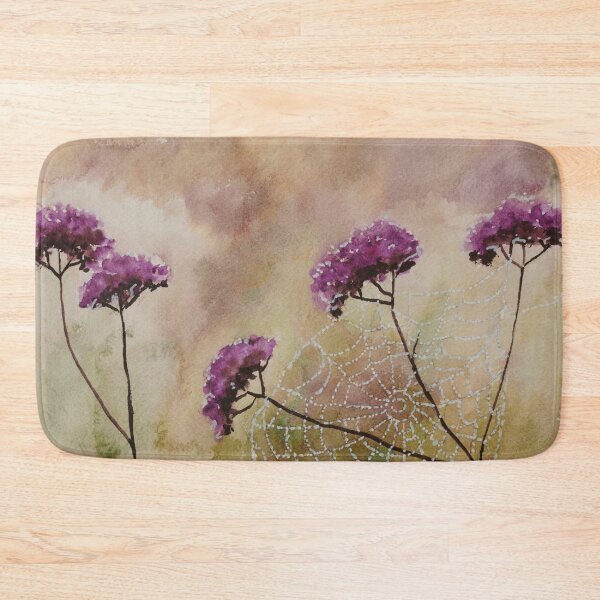 Item preview, Purple Wild Flowers & Spider Web Watercolour Painting designed and sold by Monika's Painting.