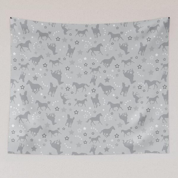 Item preview, Galloping Horses Muted Gray designed and sold by Art by Jess.