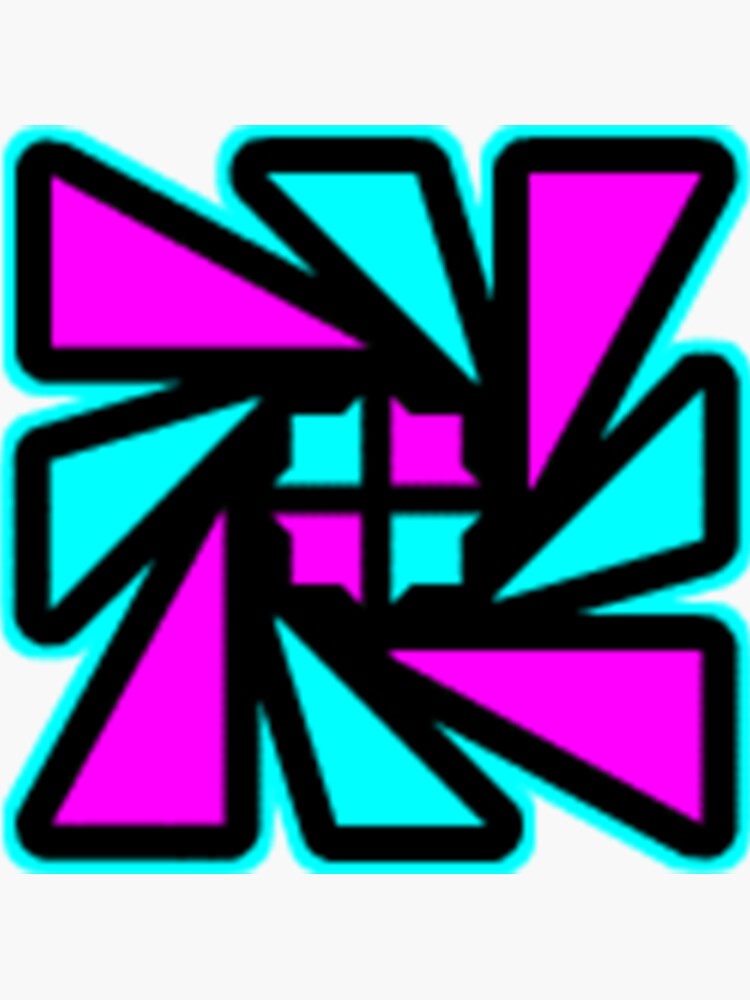 Pegatina «Icono de Riot cube Geometry Dash» de Aerma | Redbubble