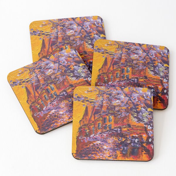 Item preview, Brownstones Architecture Painting and Print designed and sold by Mackenzie Morgan Art.