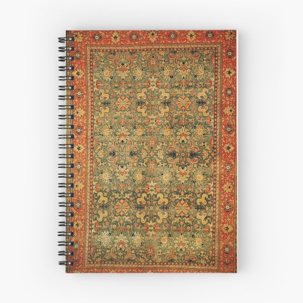 Item preview, Tabriz Green Orange Rug Print designed and sold by Vicky Brago-Mitchell®.