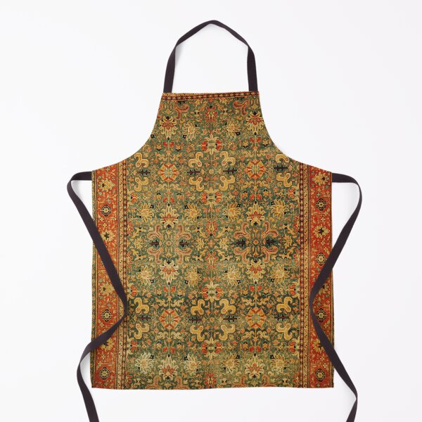 Item preview, Tabriz Green Orange Rug Print designed and sold by Vicky Brago-Mitchell®.