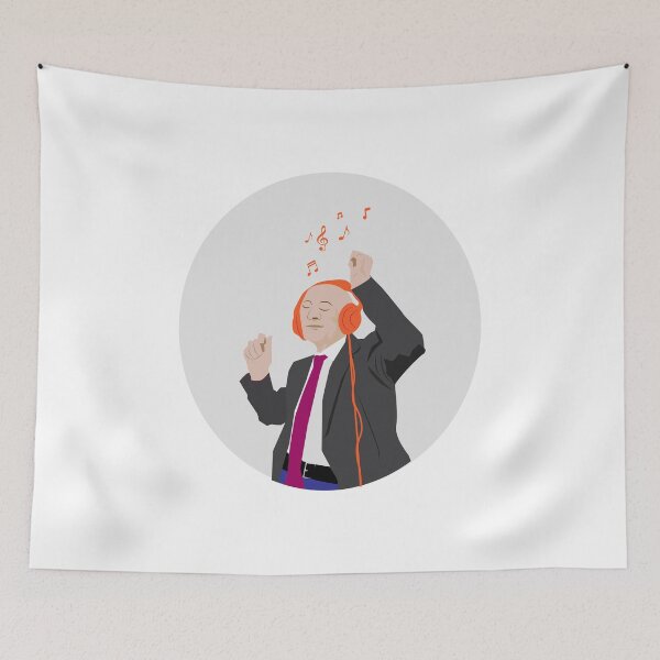 Item preview, Happy Senior Man Listening to Music on Headphones designed and sold by deeplaxman.