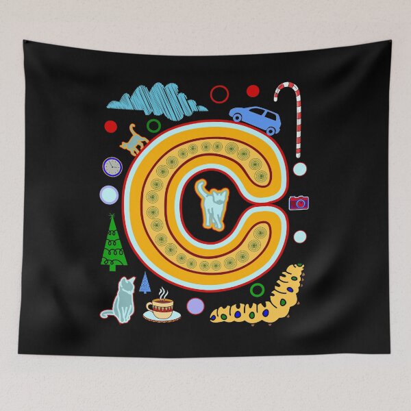 Item preview, C for Cats Car Christmas Candy Cane Coffee Cup Cloud Caterpillar Camera Circle Clock designed and sold by artfulnotebook.