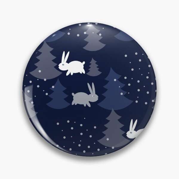 Item preview, Blue Christmas Trees with Snow Rabbits Seamless Pattern designed and sold by Trinket-Trickster.
