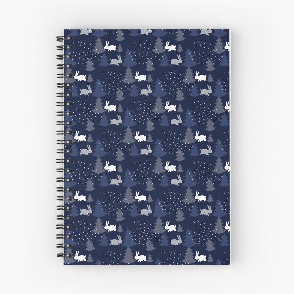 Item preview, Blue Christmas Trees with Snow Rabbits Seamless Pattern designed and sold by Trinket-Trickster.
