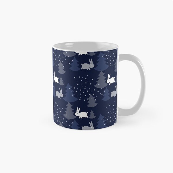 Item preview, Blue Christmas Trees with Snow Rabbits Seamless Pattern designed and sold by Trinket-Trickster.