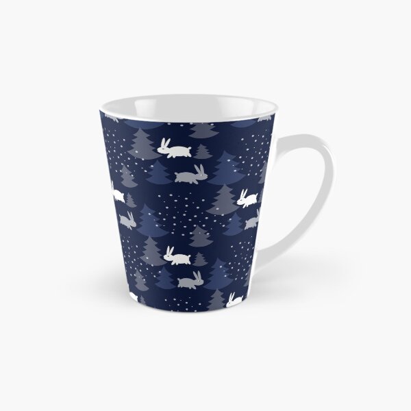 Item preview, Blue Christmas Trees with Snow Rabbits Seamless Pattern designed and sold by Trinket-Trickster.