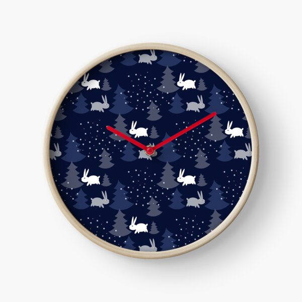 Item preview, Blue Christmas Trees with Snow Rabbits Seamless Pattern designed and sold by Trinket-Trickster.