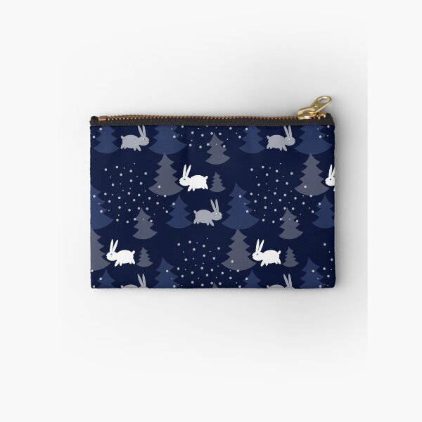 Item preview, Blue Christmas Trees with Snow Rabbits Seamless Pattern designed and sold by Trinket-Trickster.