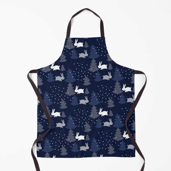 Item preview, Blue Christmas Trees with Snow Rabbits Seamless Pattern designed and sold by Trinket-Trickster.
