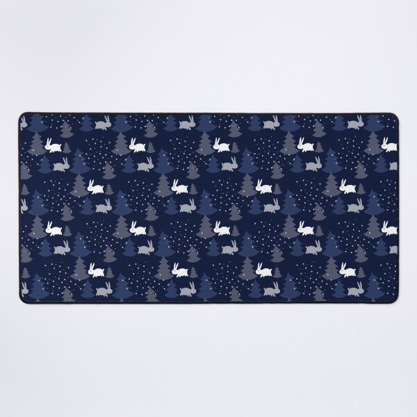 Item preview, Blue Christmas Trees with Snow Rabbits Seamless Pattern designed and sold by Trinket-Trickster.