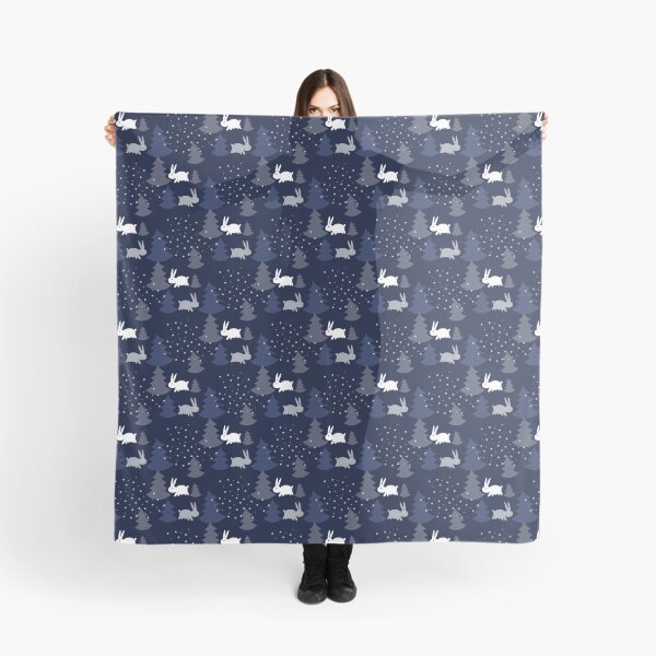 Item preview, Blue Christmas Trees with Snow Rabbits Seamless Pattern designed and sold by Trinket-Trickster.