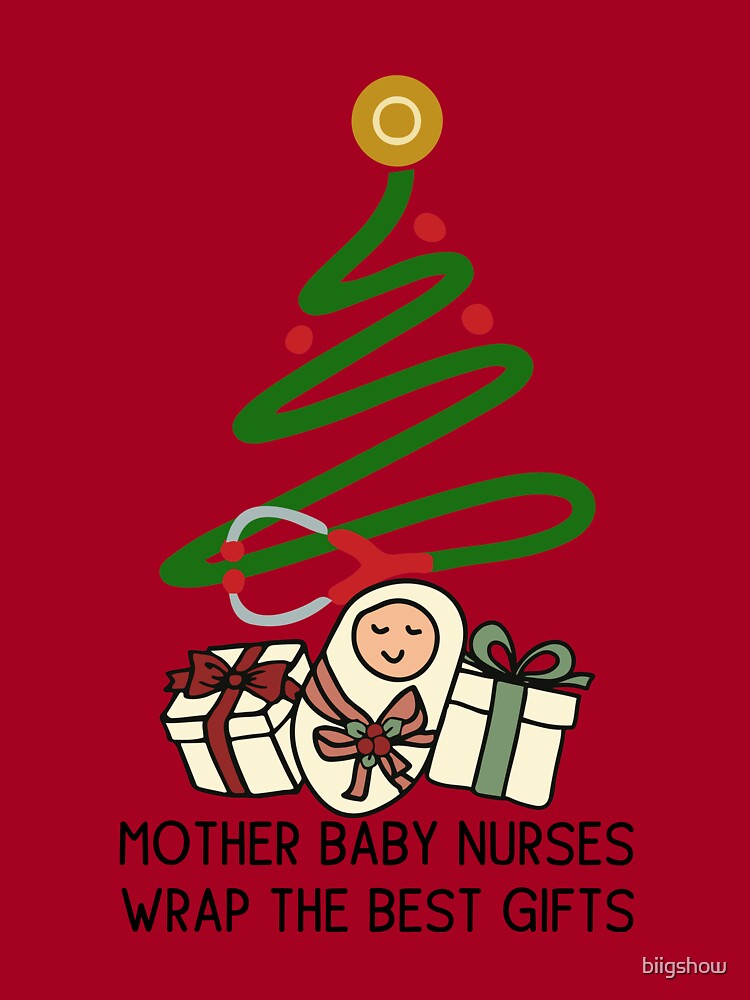 Christmas Mother Baby Nurses Wrap The Best Gifts' Sticker