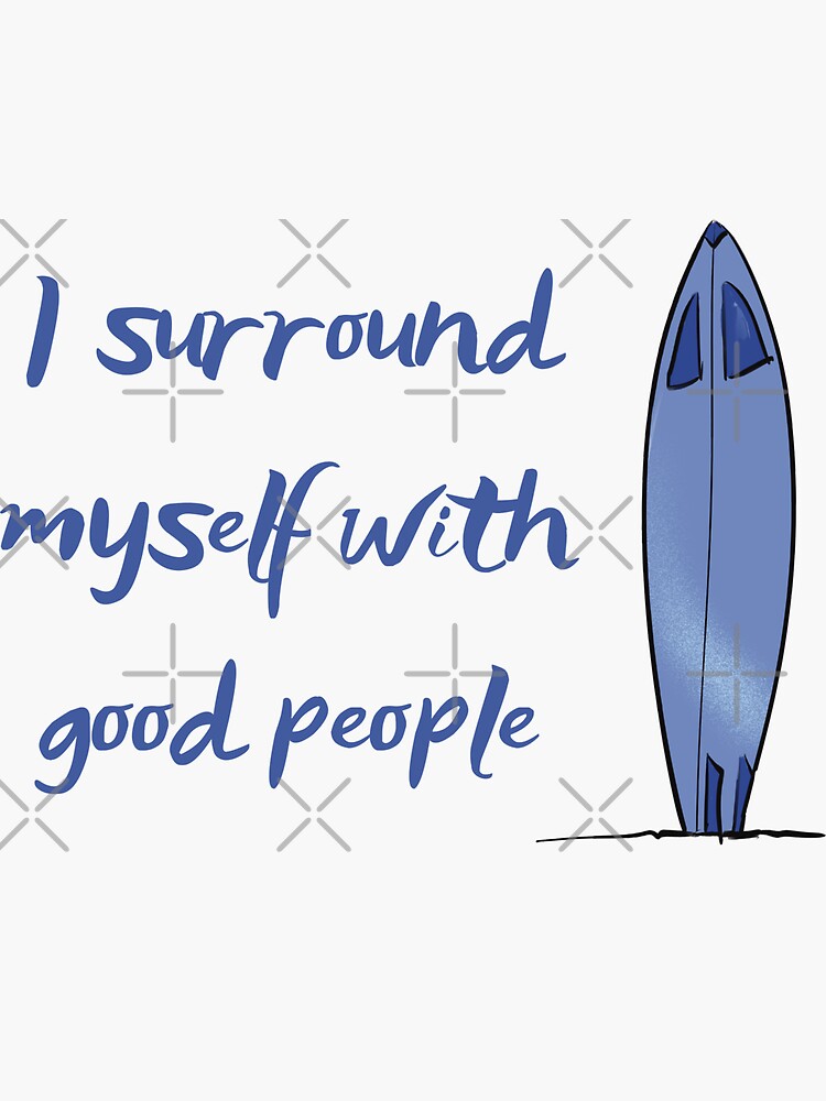 Thumbnail 3 of 3, Sticker, Beach vibes, good friends only, surf friends designed and sold by UnderWaves.