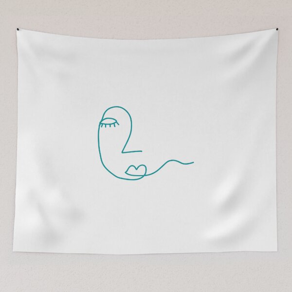Item preview, Abstract Eye and Lips - Aqua designed and sold by A Fabulous Production.