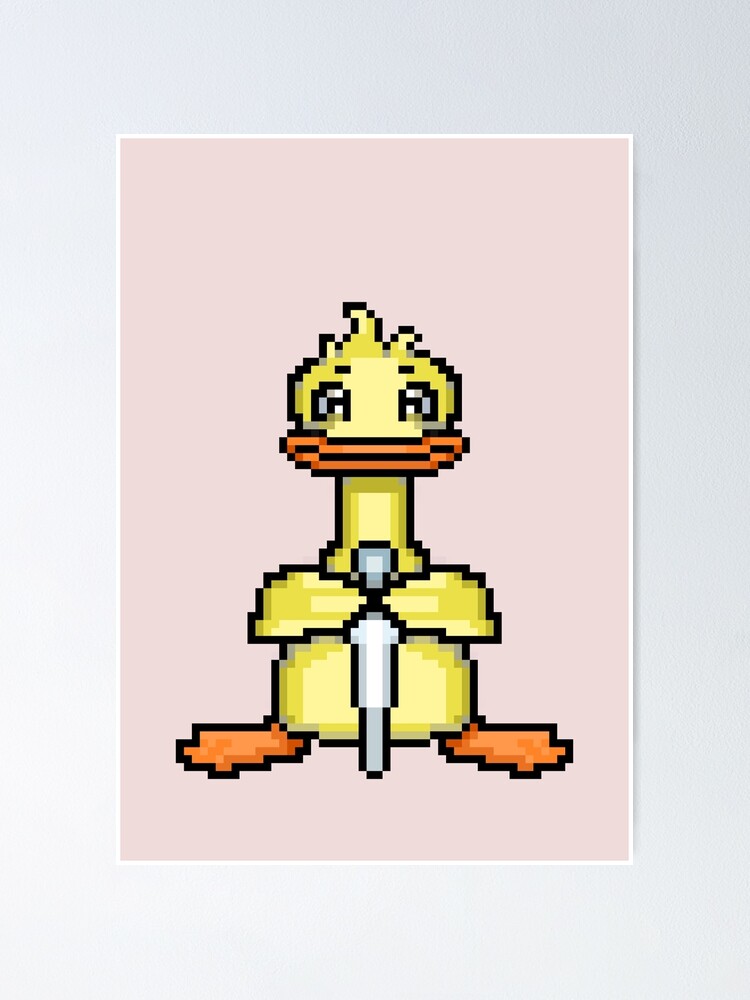 Duck with knife pixel art Art Print