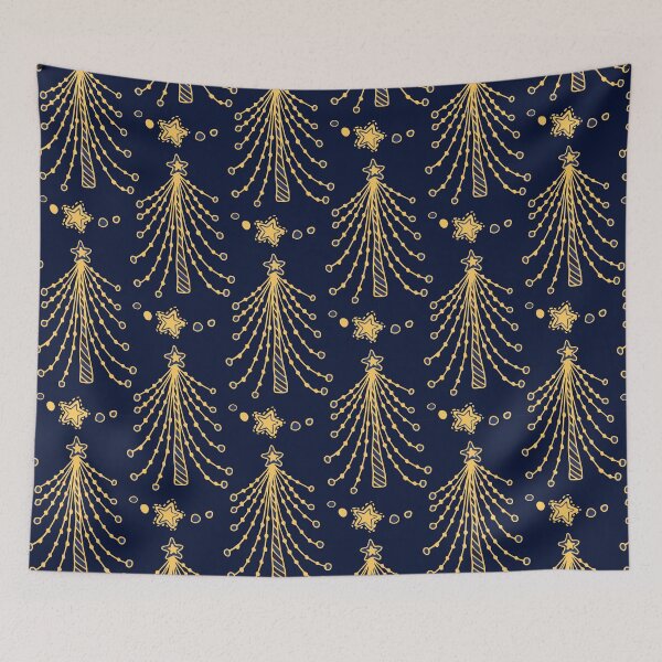 Item preview, Golden String Christmas Trees Seamless Pattern designed and sold by Trinket-Trickster.