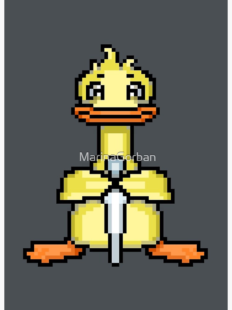 Duck with knife pixel art Art Print