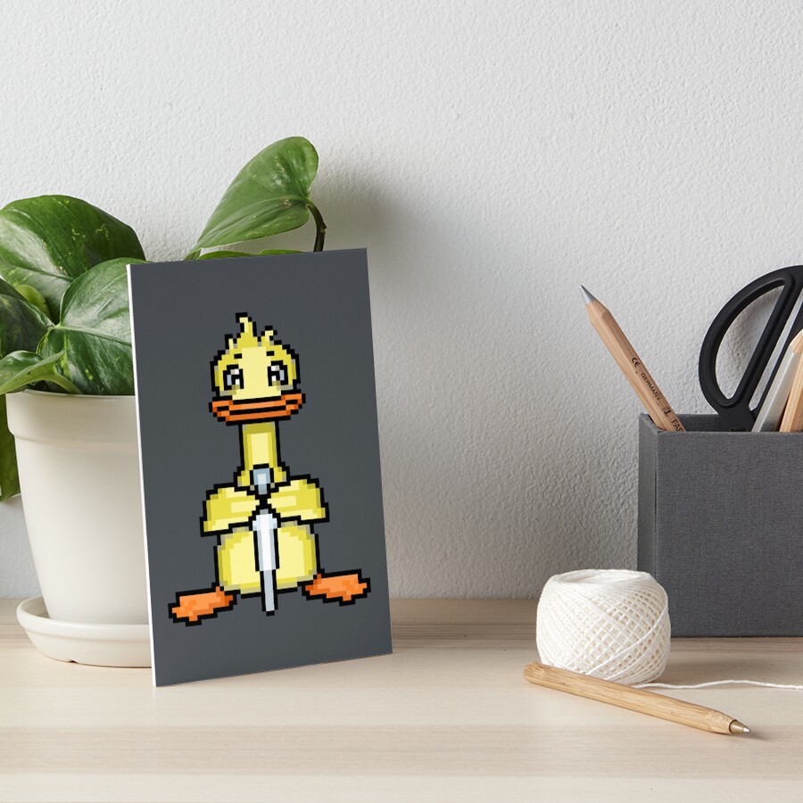 Duck with knife pixel art Art Print