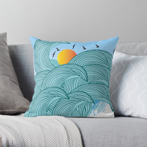 wave 2 Throw Pillow