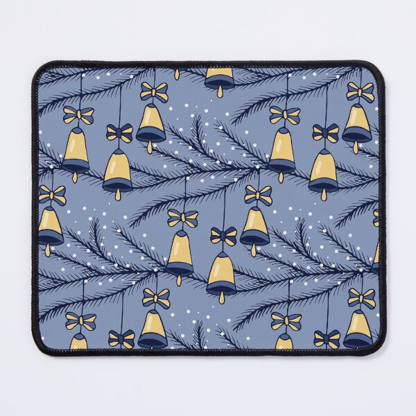 Item preview, Golden Jingle Bells Seamless Pattern designed and sold by Trinket-Trickster.