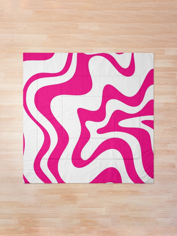 Retro Liquid Swirl Abstract Pattern in Double Y2K Pink Poster by  Kierkegaard Design Studio