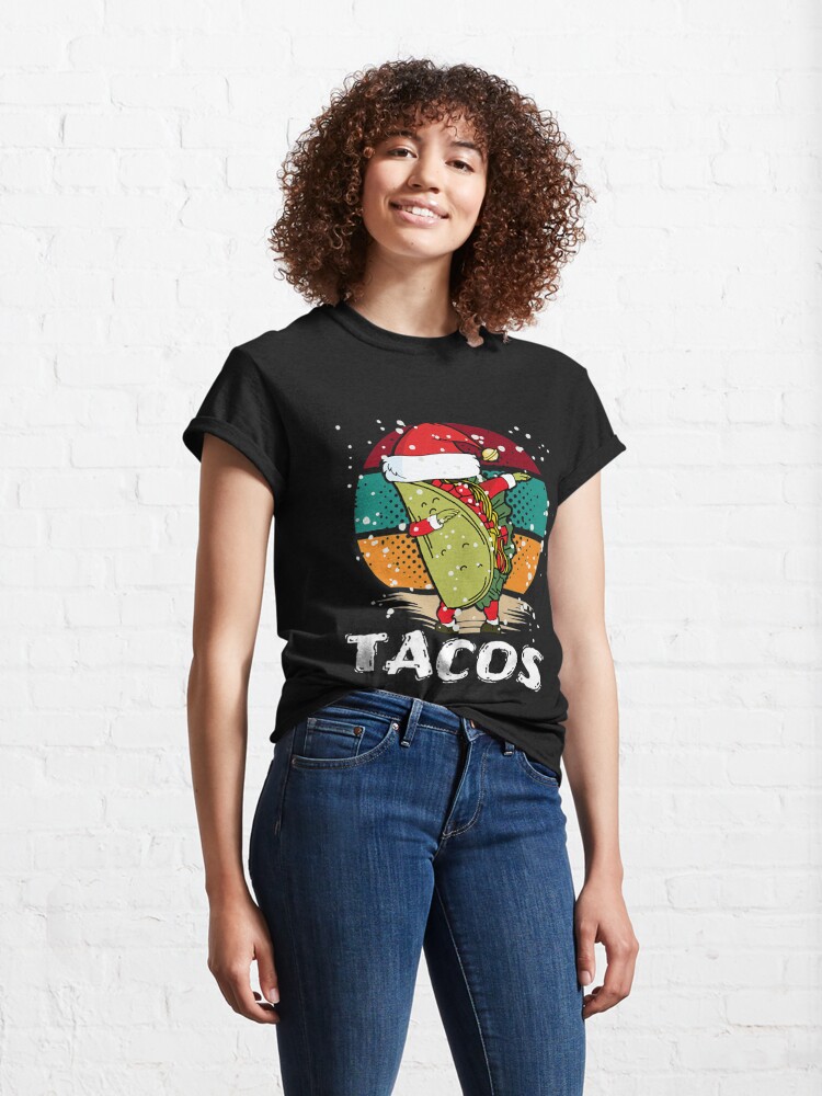 Disover Tacos T-ShirtFunny Dabbing Tacos Santa Christmas Dab Xmas T-Shirt