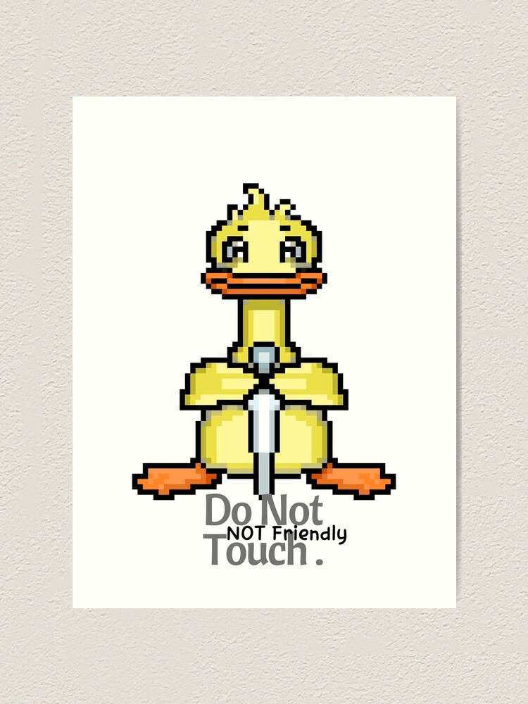 Duck with knife pixel art Art Print