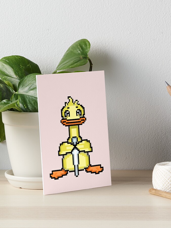 Duck with knife pixel art Art Print