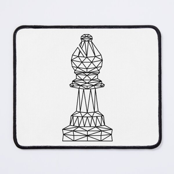 Item preview, Geometric black chess bishop designed and sold by felinefeelings.