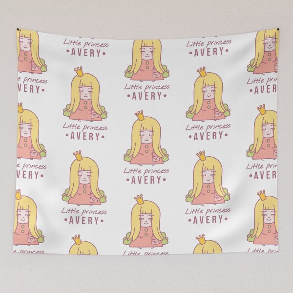 Item preview, Little princess Avery| Blonde girl with a crown on her head and a bag sits on the couch  designed and sold by AnnaRuz.