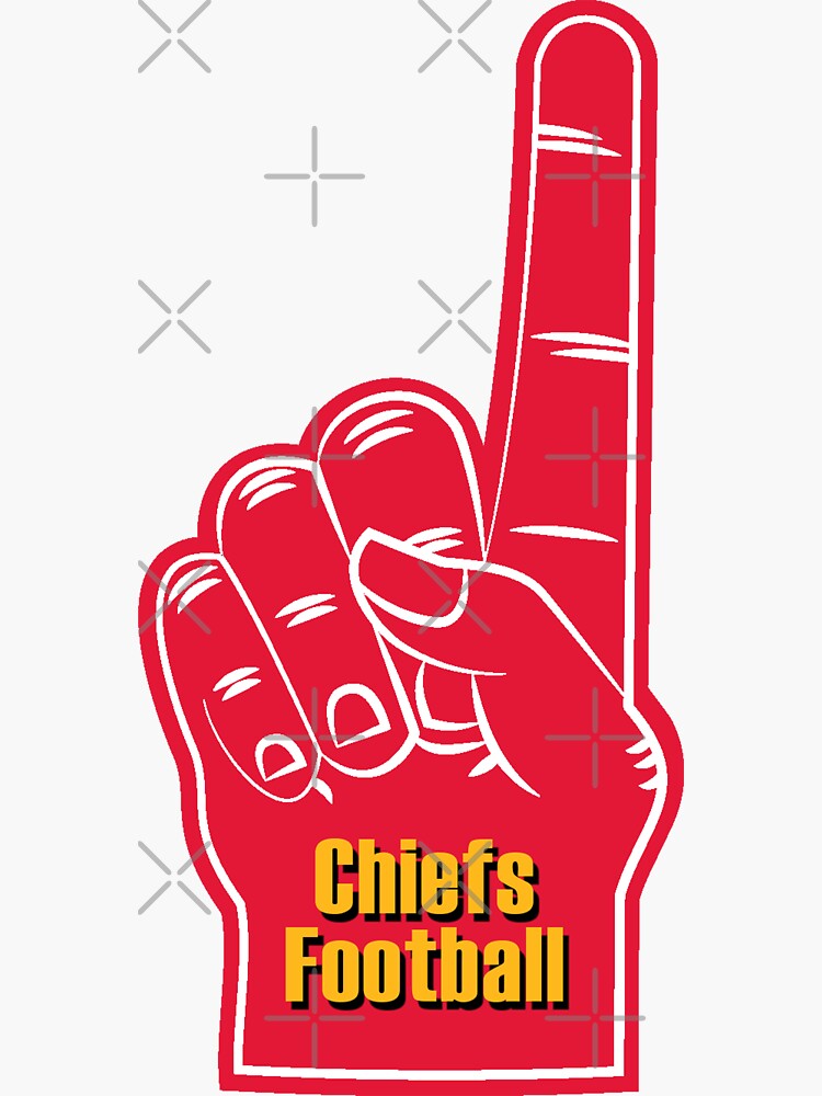 Kansas City Chiefs Football Foam Finger' Sticker for Sale by Jeff Malo