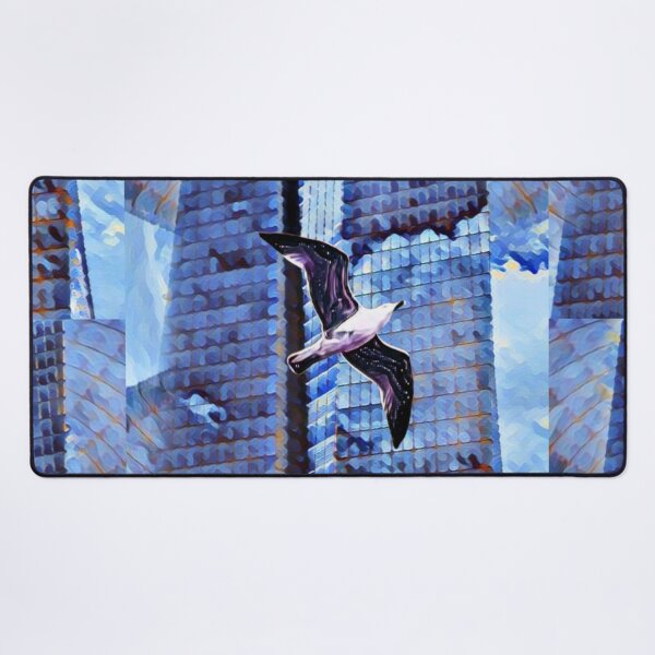 Item preview, Skyscraper clouds gull - photo edit in blue designed and sold by kikidu21.
