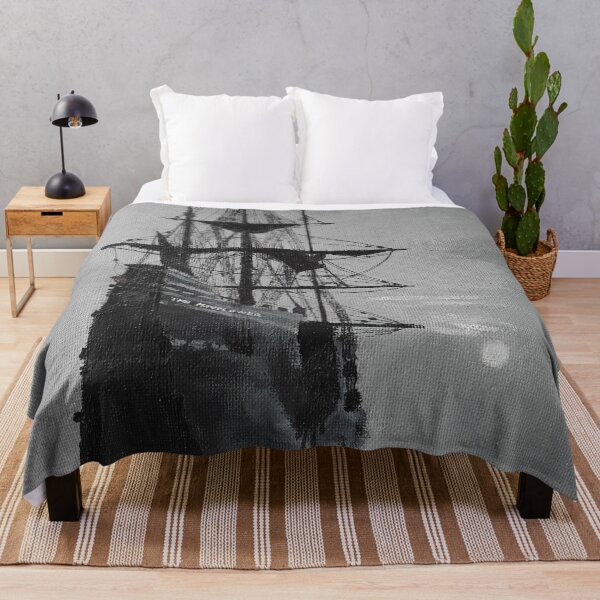 Item preview, The Mayflower Ship Black and White Painting designed and sold by SarahJisri.