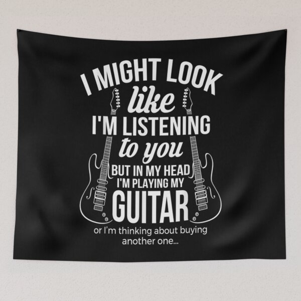 Item preview, Guitar T-ShirtI might look like, I'm listen to you but in my head I'm playing my guitar designed and sold by AveDelwyn.
