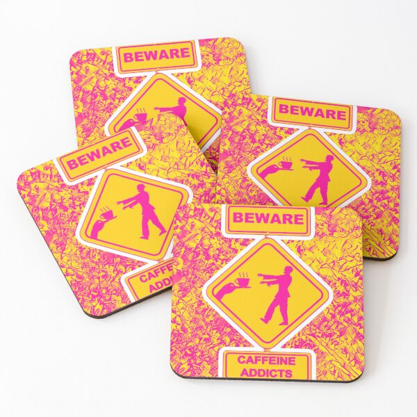 Item preview, Beware coffee addicts, funny digital print designed and sold by BJG1966.