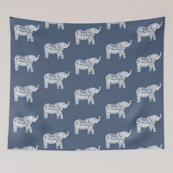 Item preview, Dark Blue Elephant Pattern designed and sold by LexieRJ.