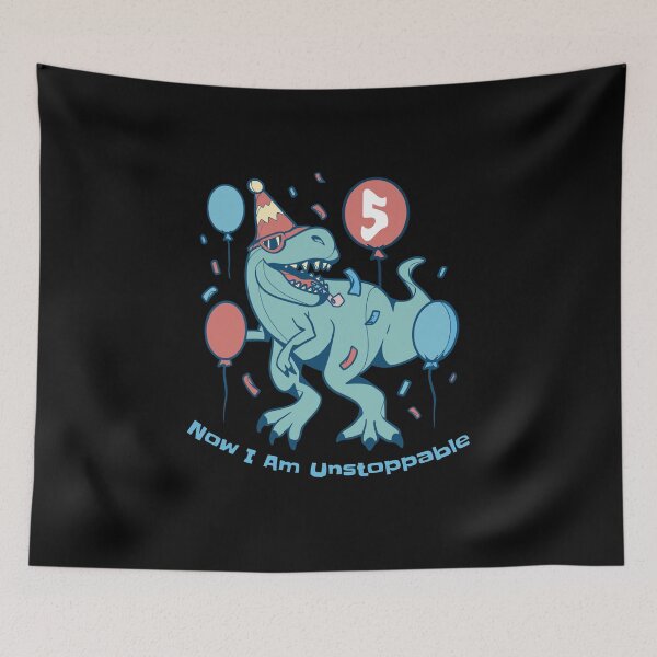 Item preview, Funny T-Rex 5th Birthday for the Five-Year-Old: Now I Am Unstoppable designed and sold by friendlyspoon.