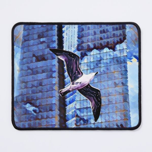 Item preview, Skyscraper clouds gull - photo edit in blue designed and sold by kikidu21.