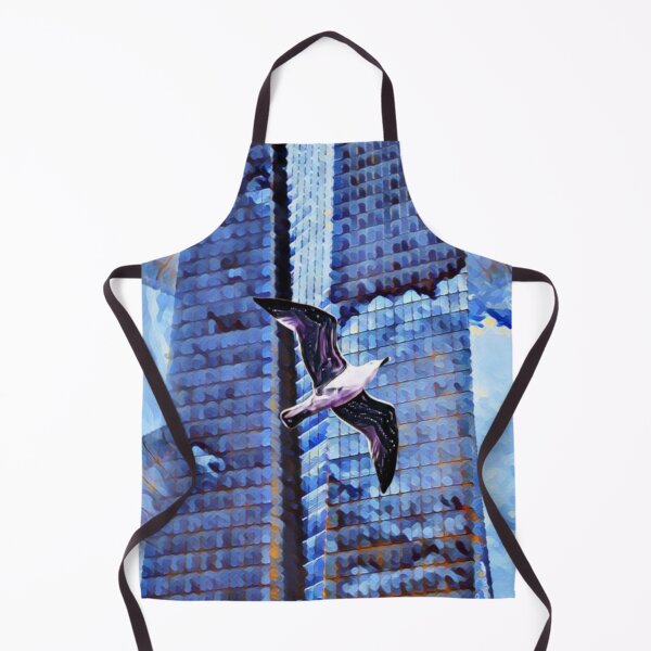 Item preview, Skyscraper clouds gull - photo edit in blue designed and sold by kikidu21.