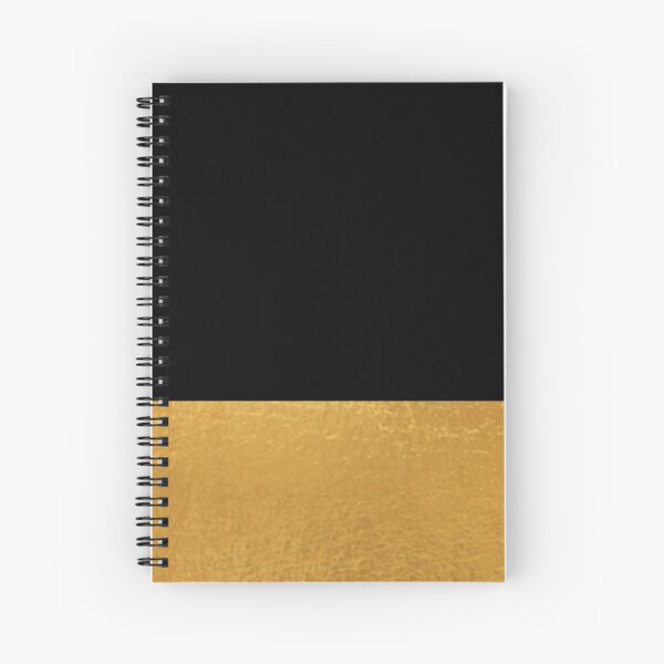 Gold Foil and Black Spiral Notebook
