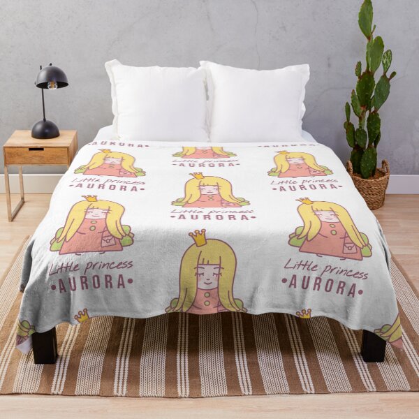 Item preview, Little princess Aurora | Blonde girl with a crown on her head and a bag sits on the couch designed and sold by AnnaRuz.
